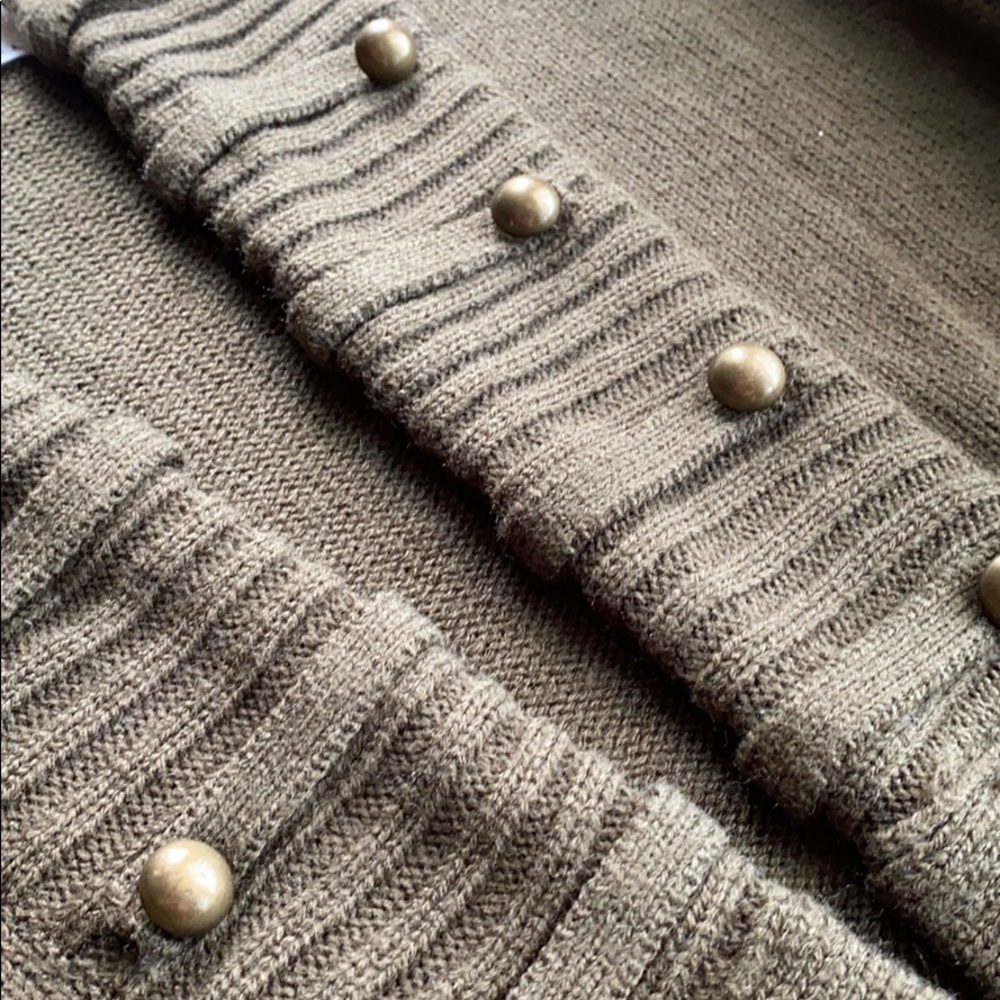 Brass button toggle sweater